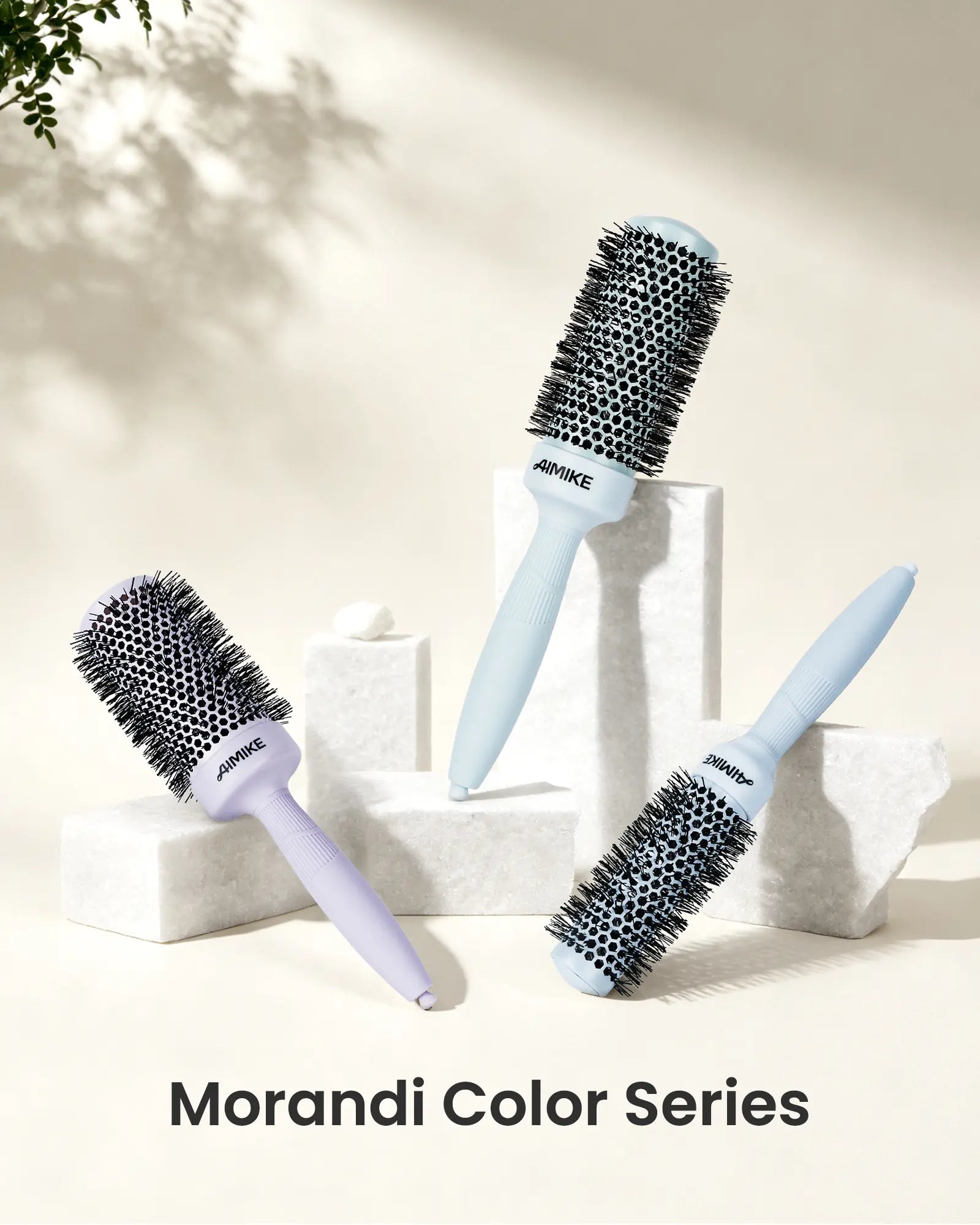 AIMIKE Naturavol round Brush for Blow Out, Nano Thermal Ceramic round Hair Brush for Fine Hair, Fast Blow Dry for Smooth Salon-Style Finish at Home, Adds Volume,Blue (1.3" Barrel, 2.1" with Bristles)